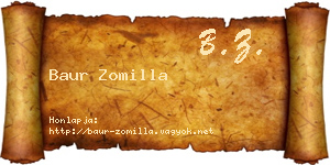 Baur Zomilla névjegykártya